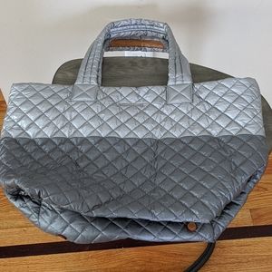 MZ Wallace Metro silver and gray bag